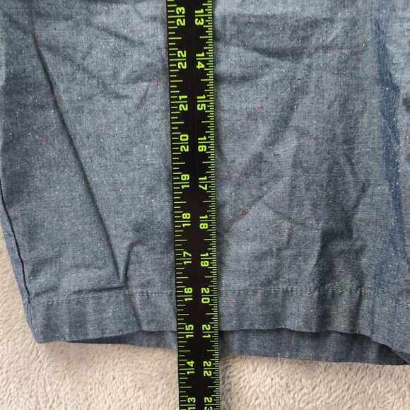 Dockers Mens Shorts Size 42 Chambray Blue Flat Front Chino Casual Gray Classic - Picture 7 of 14